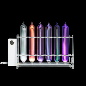 Gas Glow Tube Set - Gas Element Glass Tubes Collection with Display Base