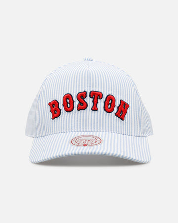 Mitchell & Ness Boston Red Sox 'Seersucker' Pro Pinch Snapback Blue/White