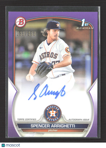 2023 Bowman Spencer Arrighetti #PPA-SA Purple Refractor 1st Bowman 236/250 Auto