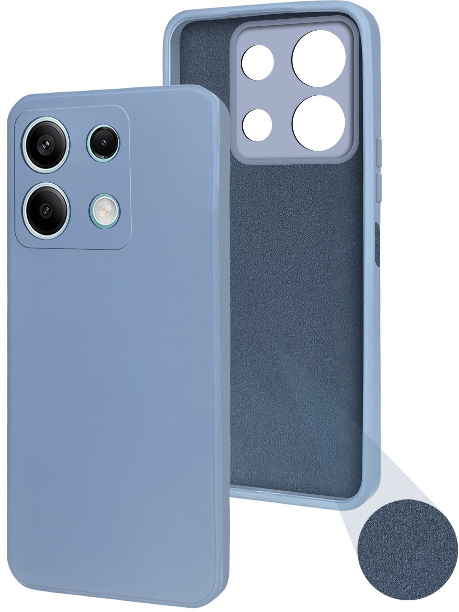 For Xiaomi Redmi Note 13 Back Cover Case(Matte Finish Silicone with Inside Fiber Cloth)