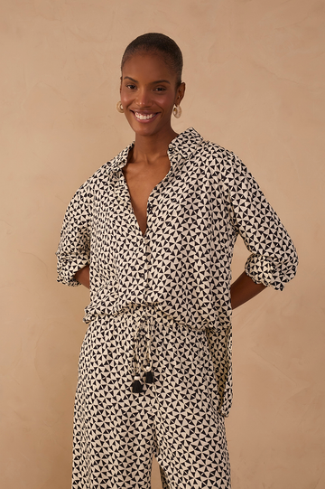 Off-White Vento Collared Buttoned Crepe Shirt_1