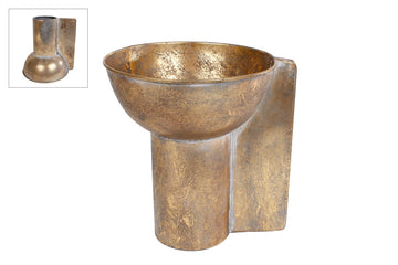 Bloempot/vaas "Britt" S goud metaal 19x16x18,5cm
