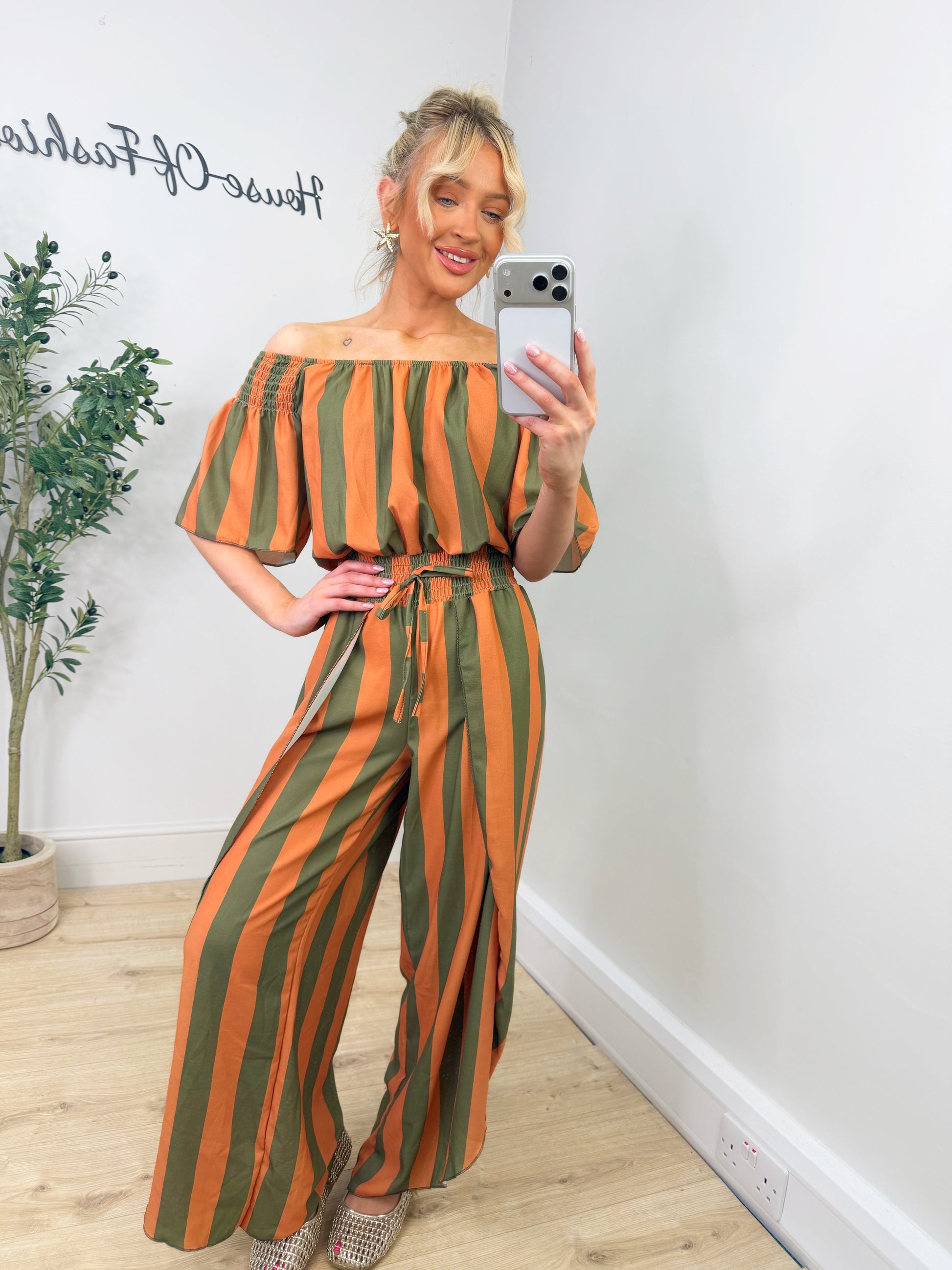 Vixen Jumpsuit - Orange & Khaki