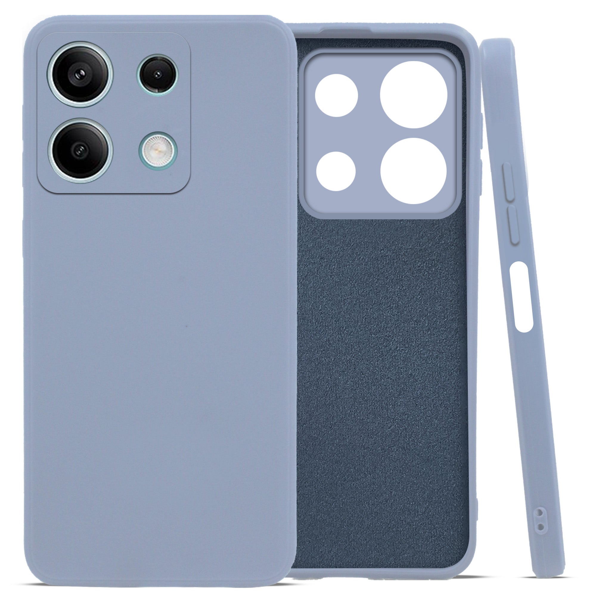 For Xiaomi Redmi Note 13 Back Cover Case(Matte Finish Silicone with Inside Fiber Cloth)