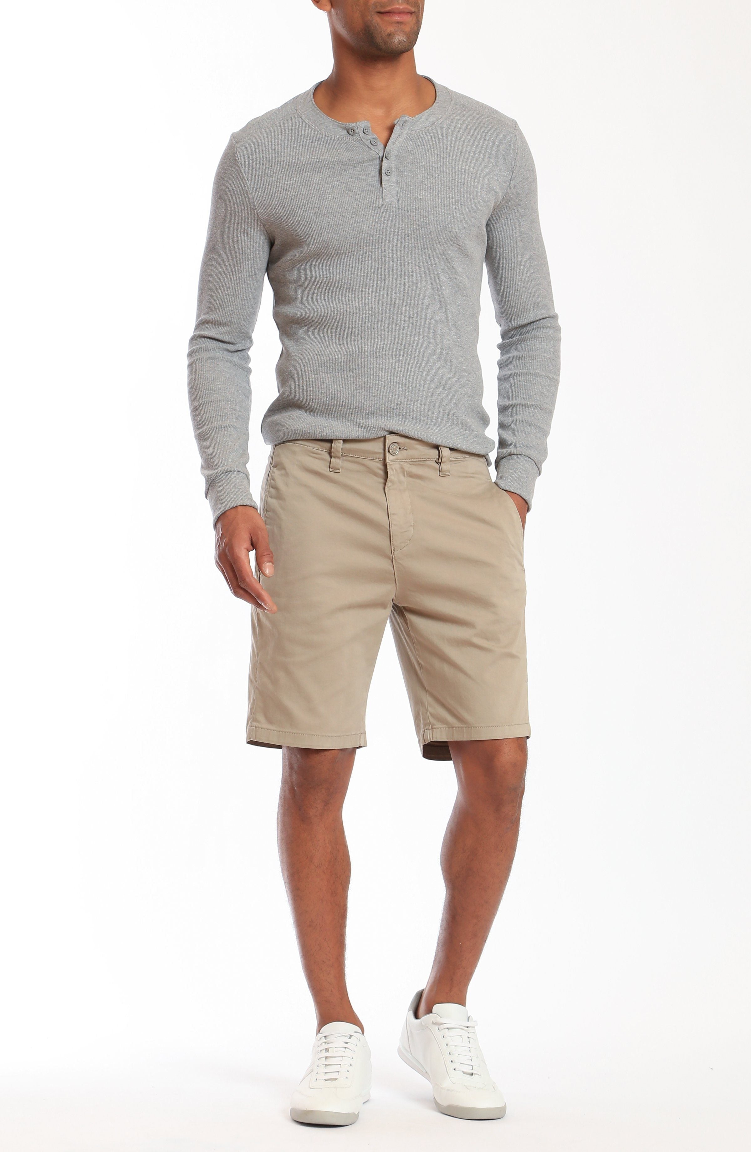 MATTEO SHORTS IN BEIGE SATEEN TWILL - Mavi Jeans
