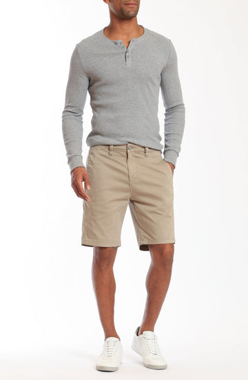 MATTEO SHORTS IN BEIGE SATEEN TWILL - Mavi Jeans