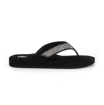 Totes Sol Bounce 0464 Womens Toe-Post Sandals Black