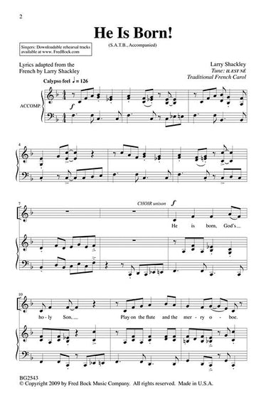 He Is Born Satb Arranger Larry Shackley