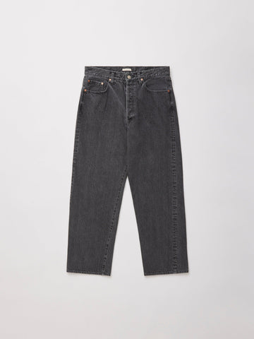 ULTERIOR WASHED SELVEDGE BLACK DENIM 5P PANTS USED GREY