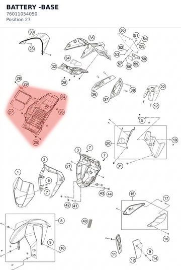 Diagram preview: BATTERY -BASE (76011054050)