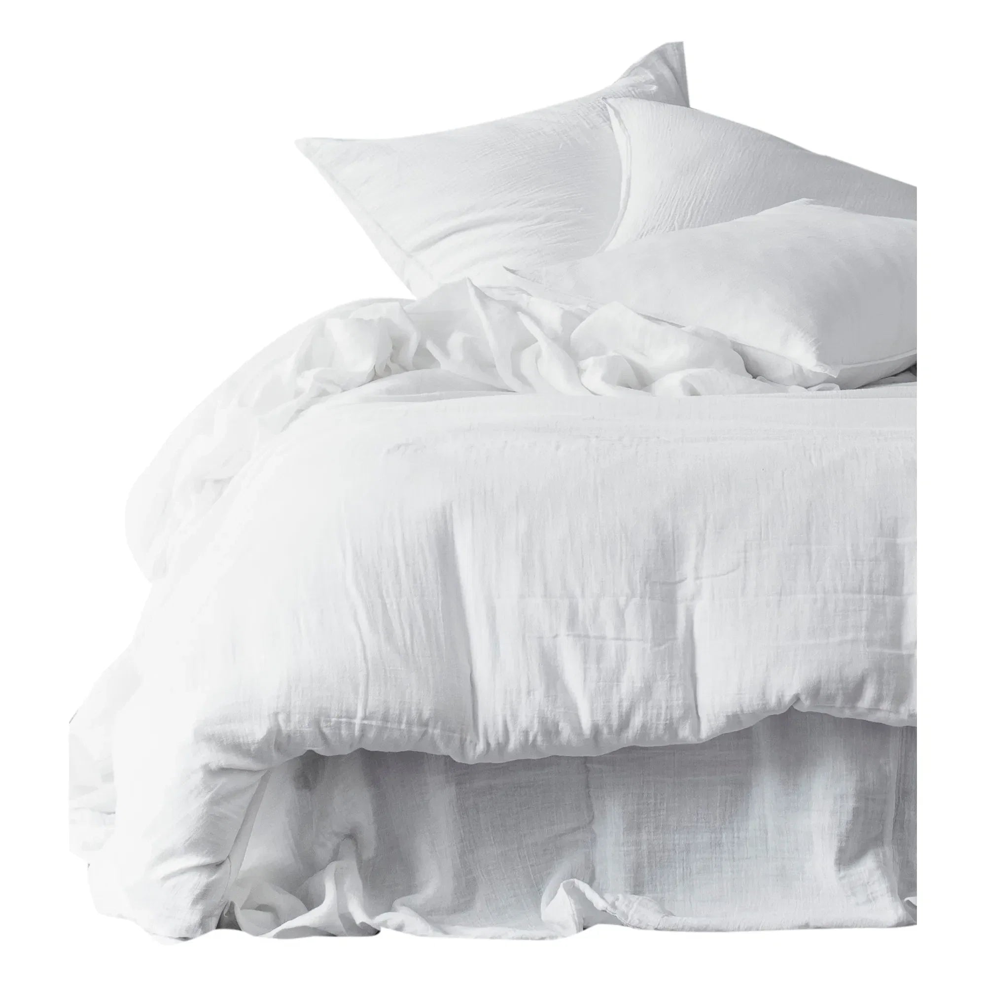 Haomy - Mykonos Cotton Quilted Duvet Cover | White