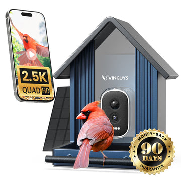 VINGUYS V-Metal Smart Metal Bird Feeder with Camera – Durable Outdoor Birdwatching