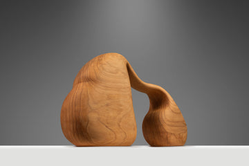 1 of 1 Organic Abstract Modern "Joining of Two" Sculpture in Solid Cypress by Mark Leblanc for Leblanc Studios, USA, c. 2024-ABT Modern