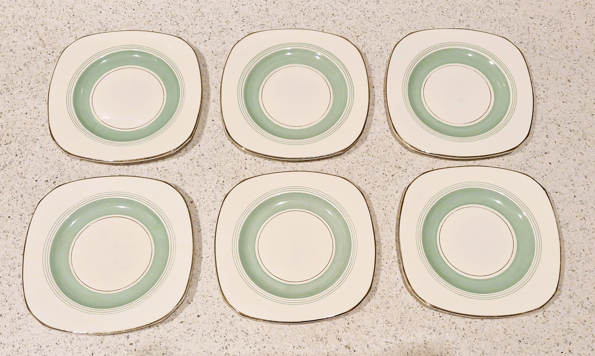 Art Deco, English Ironstone, Tea Plates, Washington Pottery, Hanley, England, Side Plates, Cake Plates, Plates