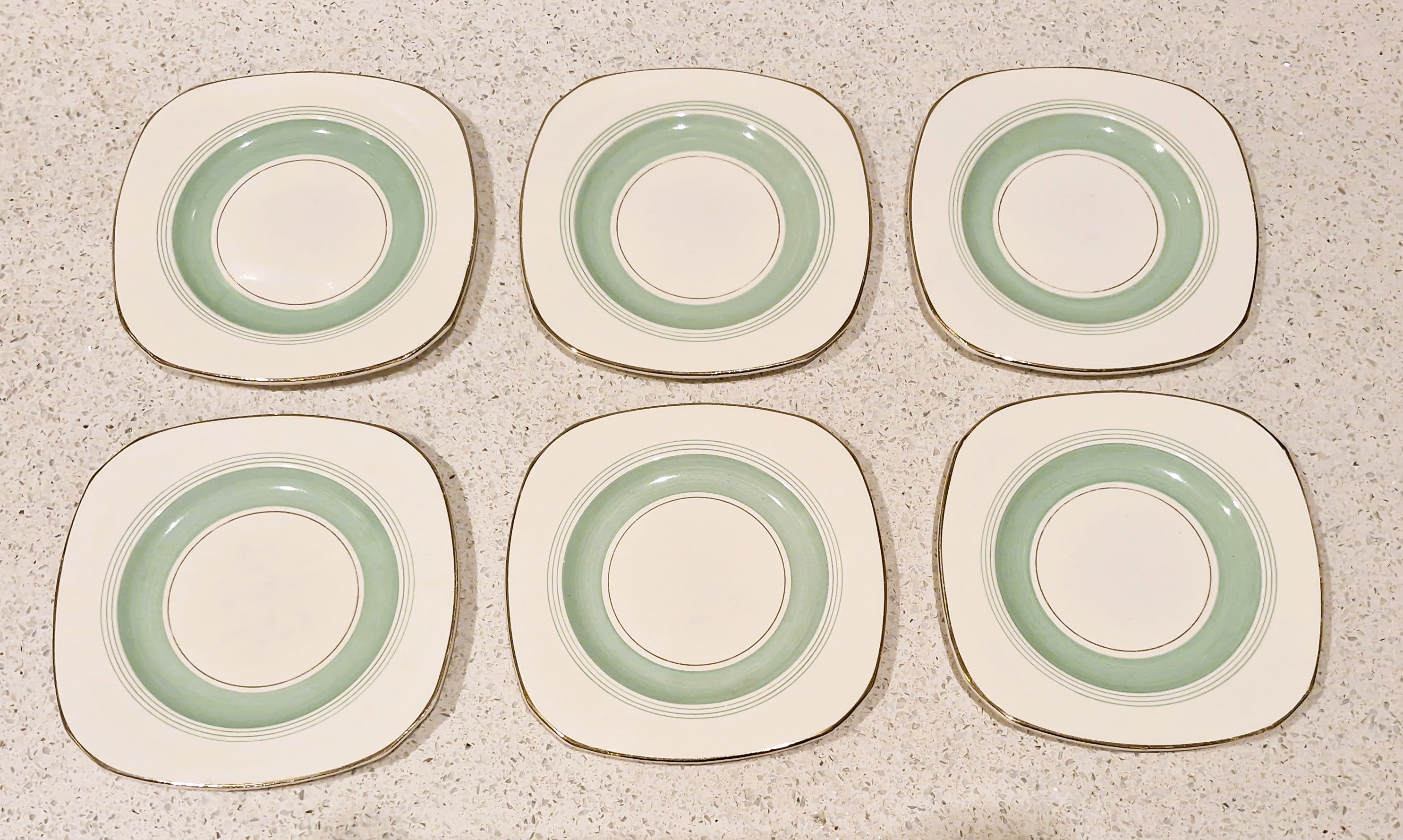 Art Deco, English Ironstone, Tea Plates, Washington Pottery, Hanley, England, Side Plates, Cake Plates, Plates