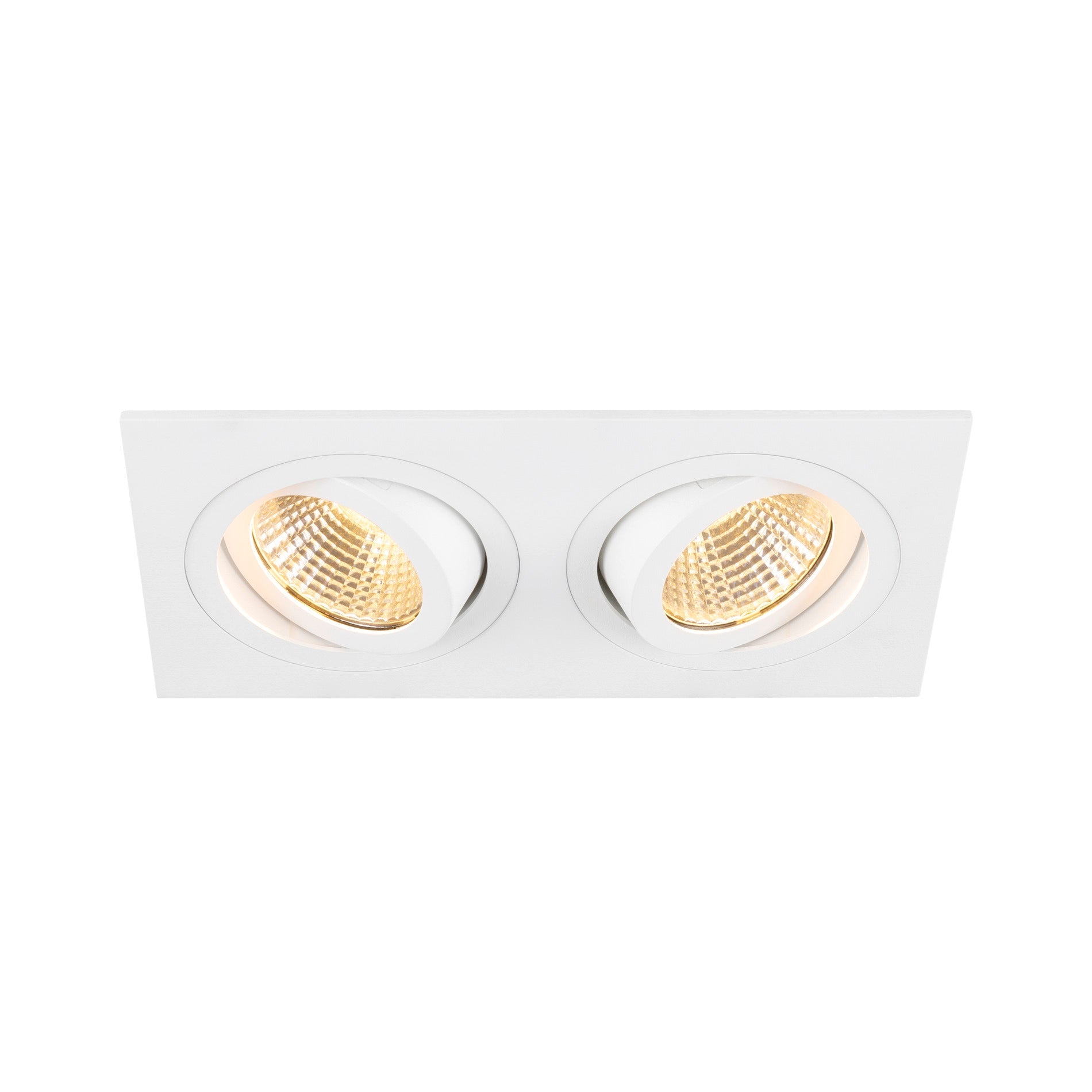 NEW TRIA 155, recessed ceiling light, square, 3000K, two-lamp, PHASE, 38°, white