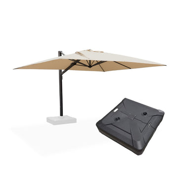 PURPLE LEAF Parasol Déporté Mégagrand Ultra-lourd Rectangulaire avec socle