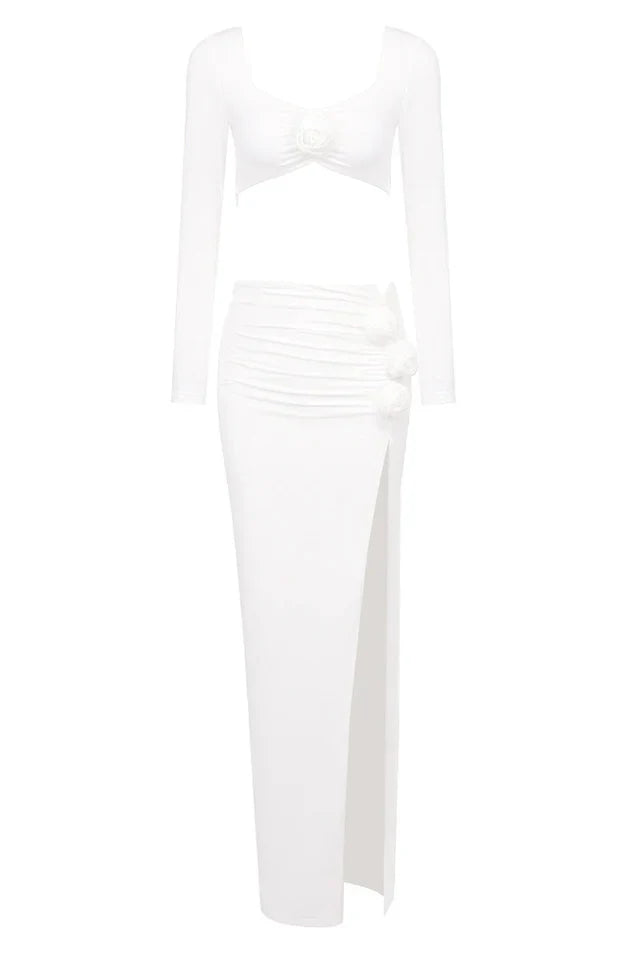 Rose High Split Maxi Dress