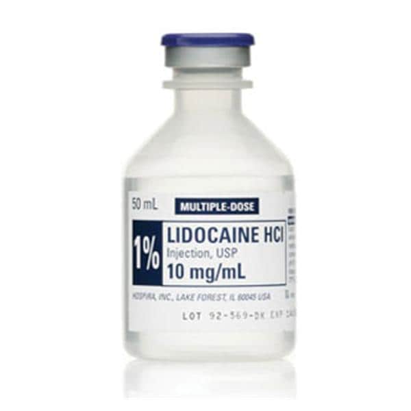 Lidocaine Hydrochloride Injection, USP, 10 mg/ml, 50 ml Vial, Multiple Dose, Plastic Fliptop Vial, 25/bx (Rx) (Item is Short-dated; Non-Returnable) (We must have your Wholesale Drug License on File before shipping this product) (US Only, Excluding IN and ND)