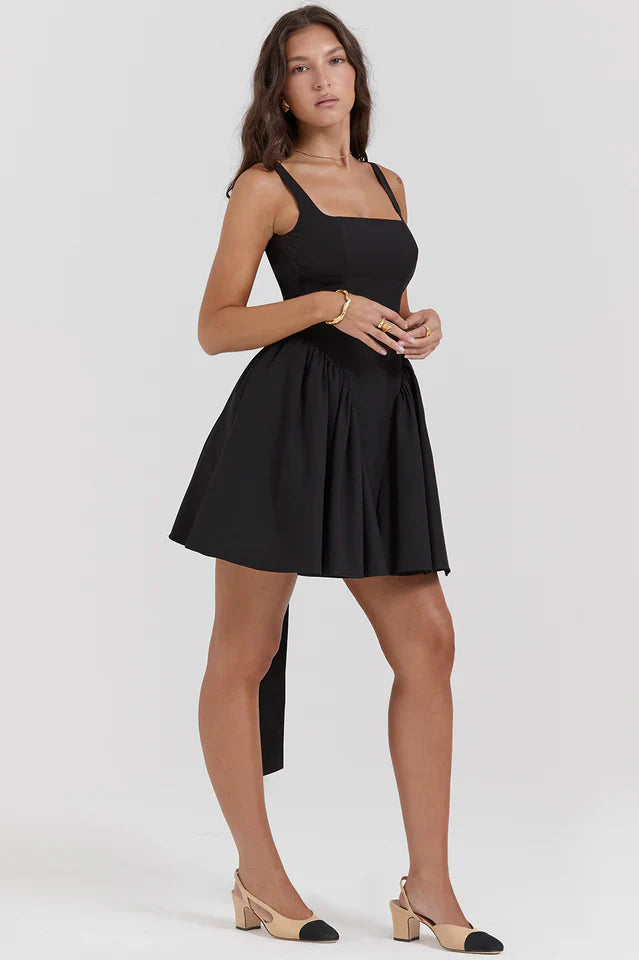 Florianne Black Bow Mini Dress