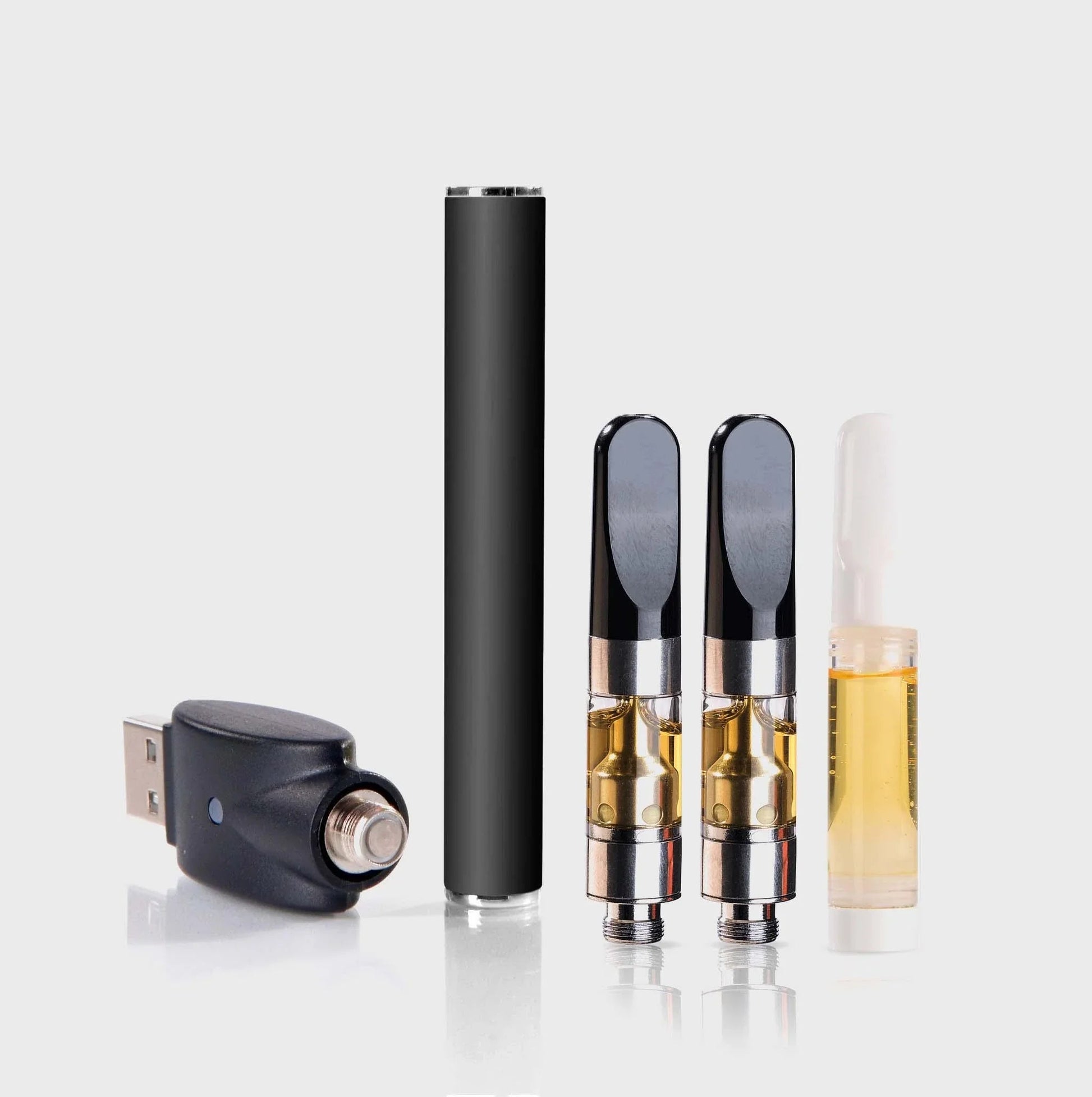 Premium Vape Pen mit Ersatzkartuschen und USB-Ladegerät, natürliche Inhaltsstoffe
