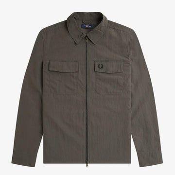 FRED PERRY ZIP OVERSHIRT en color VERDE  (1)