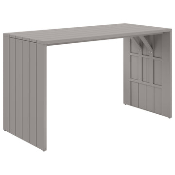 Sunpan Verin outdoor bar table in greige powder-coated aluminum, front view