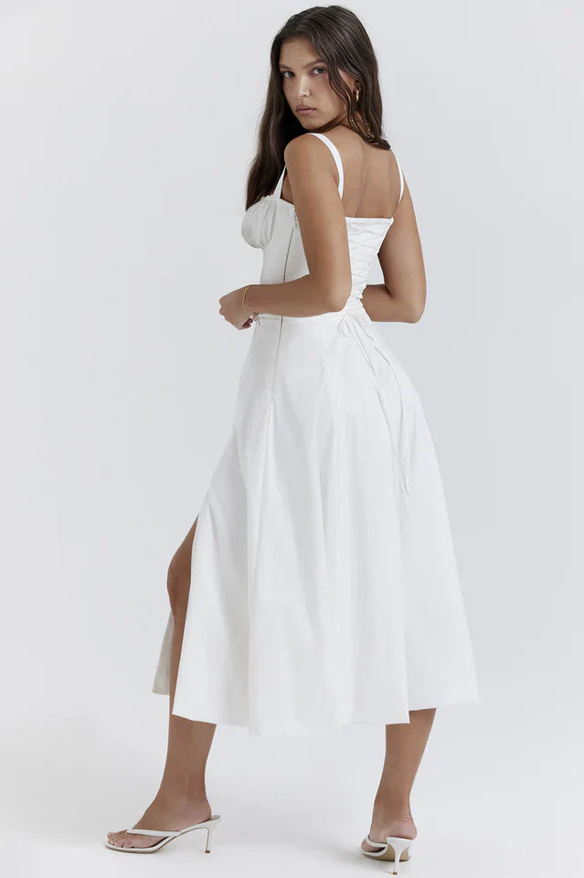Carmen White Bustier Sundress