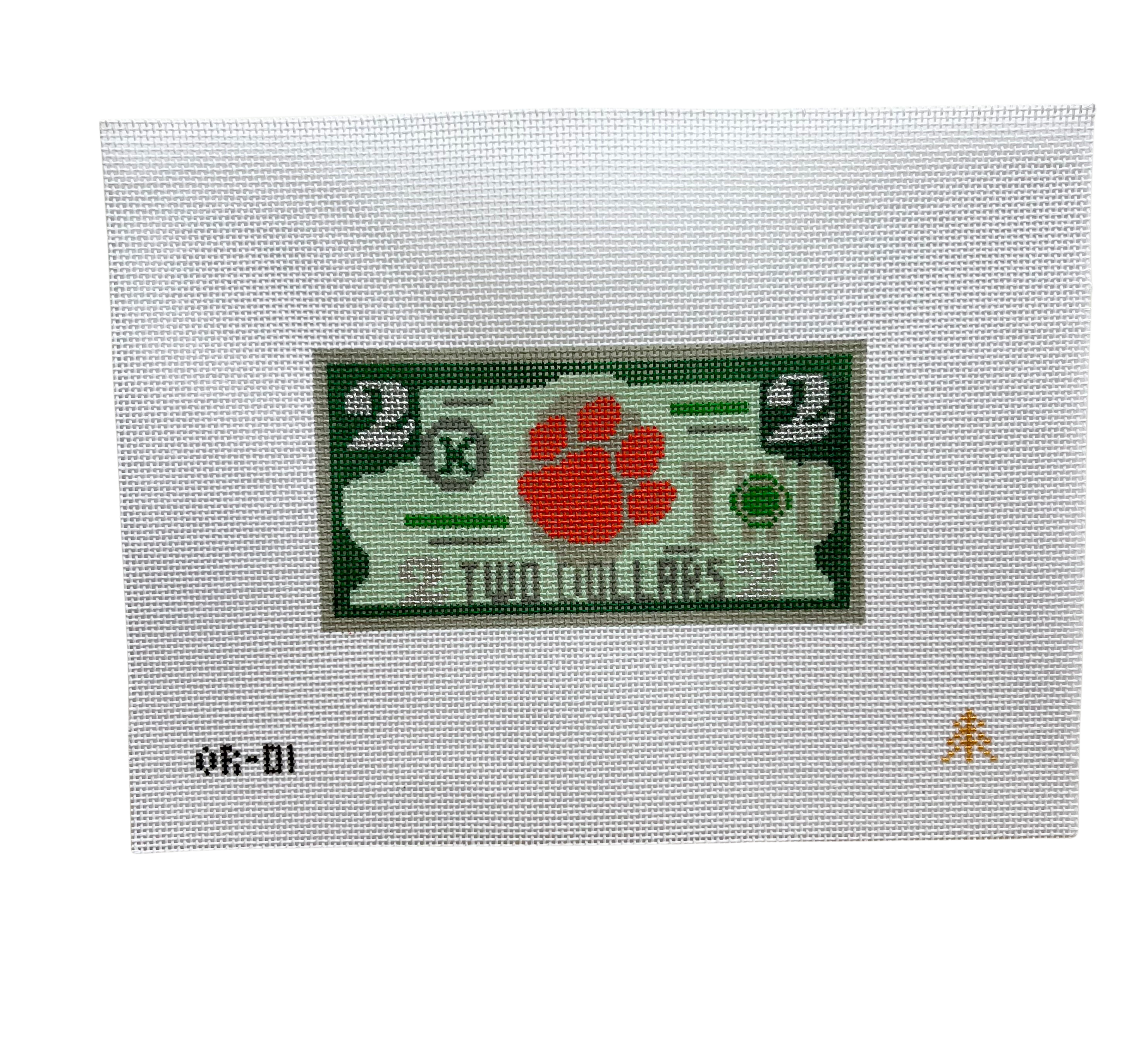 Clemson $2 Handpainted Needlepoint Canvas