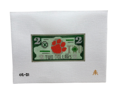 Clemson $2 Handpainted Needlepoint Canvas