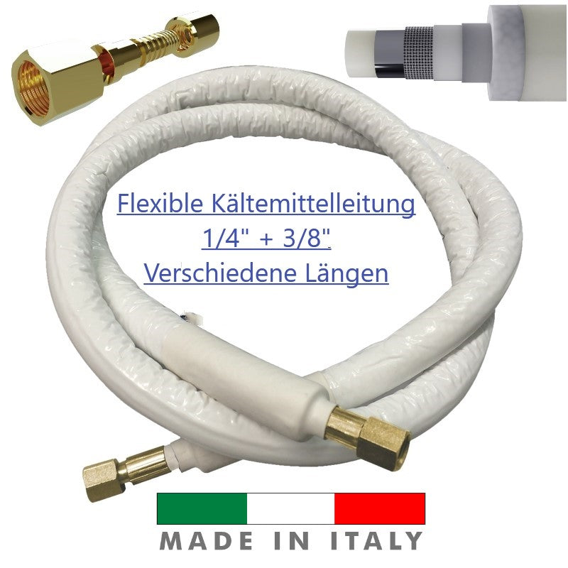 flexible Kältemittelleitung 3m 1/4"+3/8" aus thermoplastischen Mehrschicht System - TÜV Zertifiziert