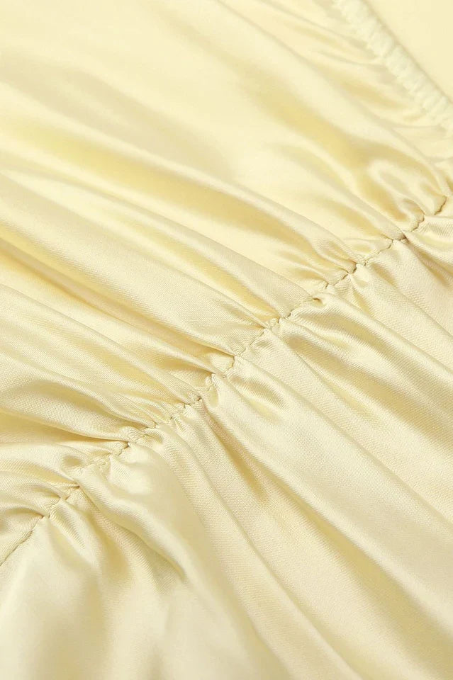 Blaise Yellow Satin Maxi Dress