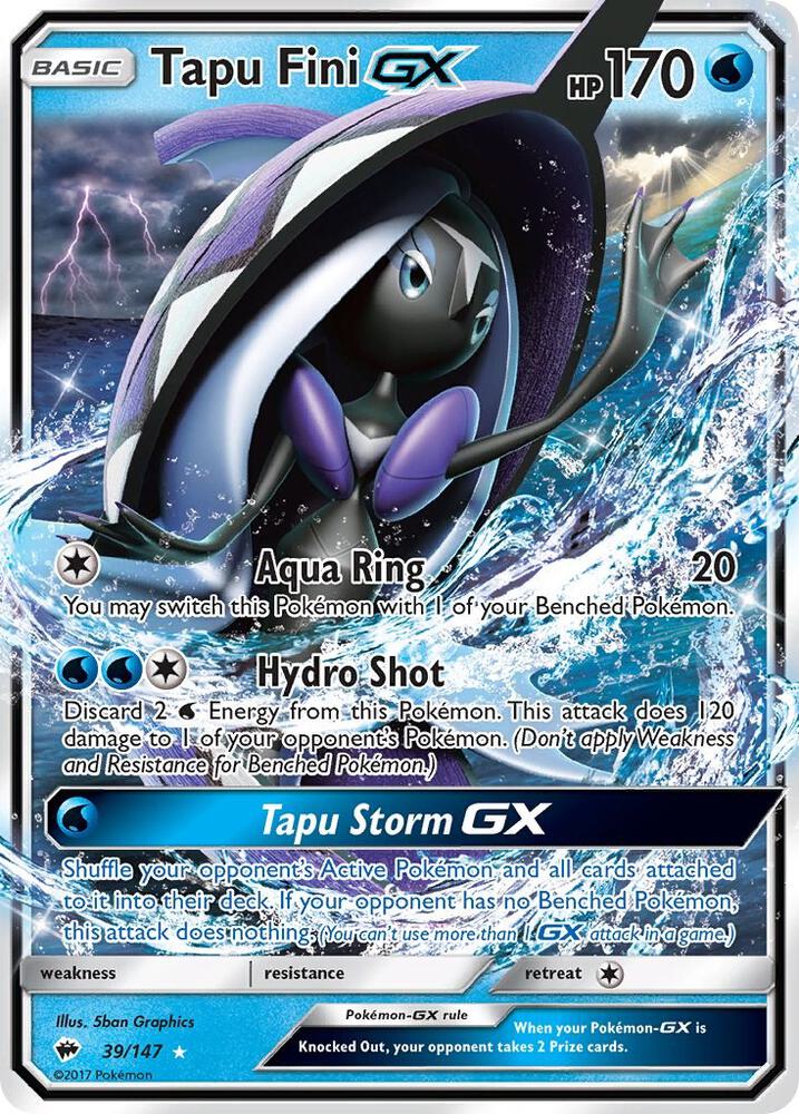 Tapu Fini GX - SM - Burning Shadows [ULTRA RARE]