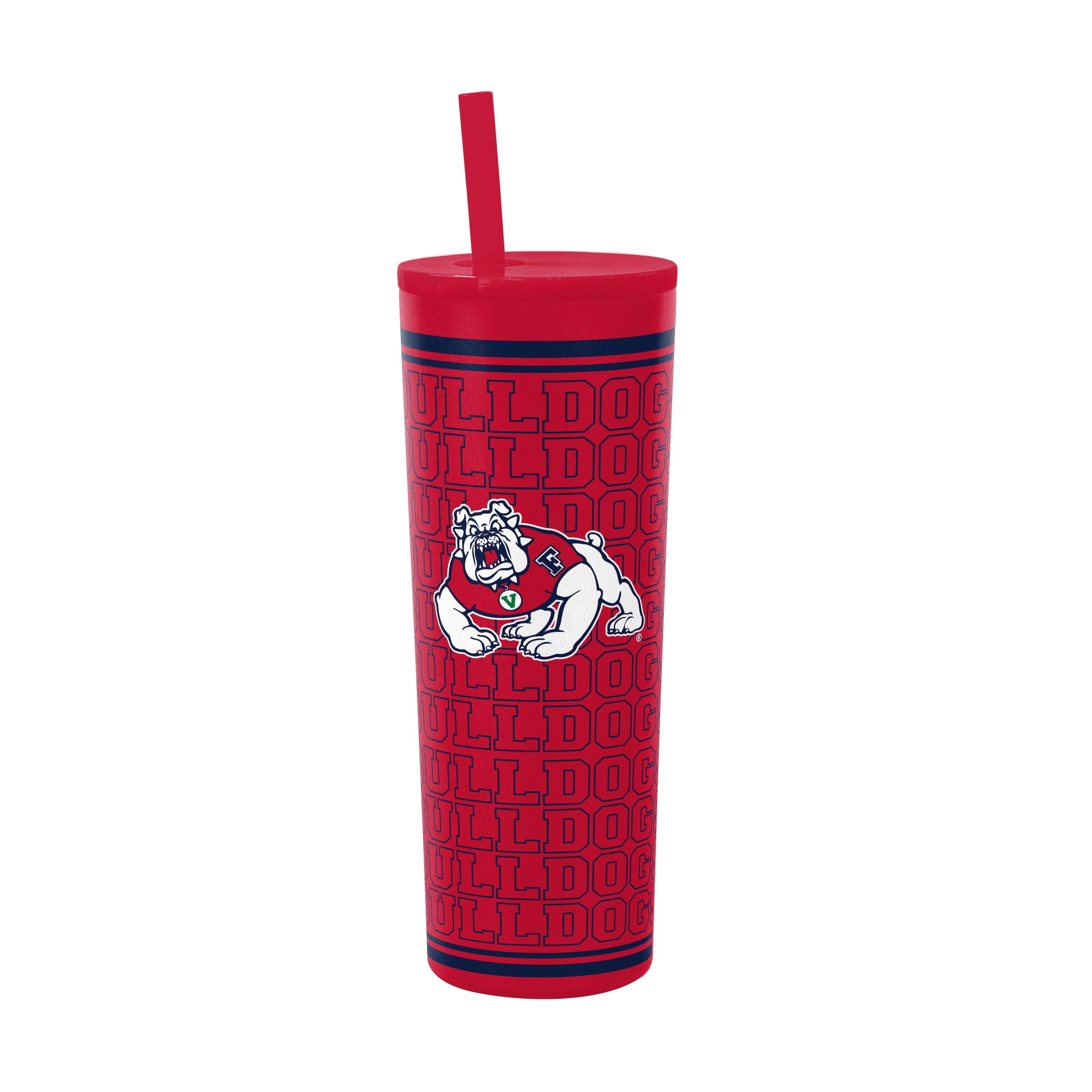 Fresno State 30oz Echo stainless steel straw tumbler with logo branding, black drinkware with a spill-resistant lid.
