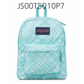 JANSPORT Superbreak Backpack Aqua/Dash/JaggedPlaid JS00T5010JJ.