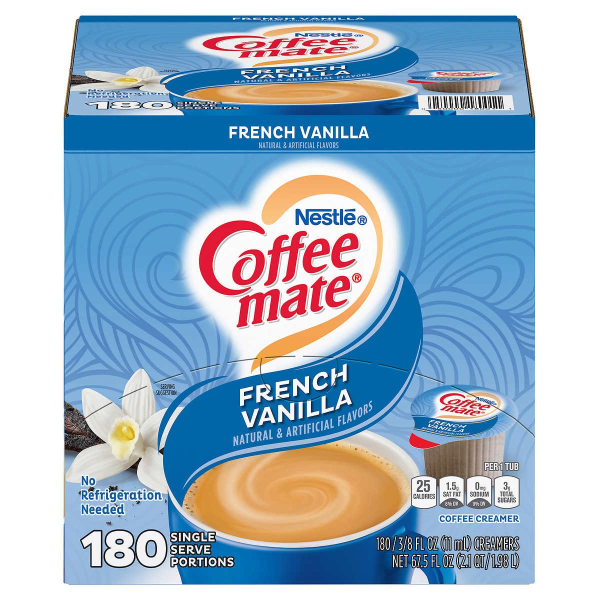 Crema para Café Individual Vainilla Francesa Coffee-Mate Nestlé 180 un x 11 ml