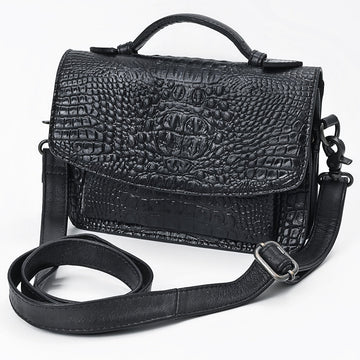 American Darling Western Small Cross body Bag in Crocodile Embossed Full Grain Leather