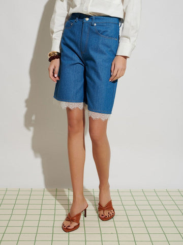 <b>Ghospell</b> Elena Denim Shorts