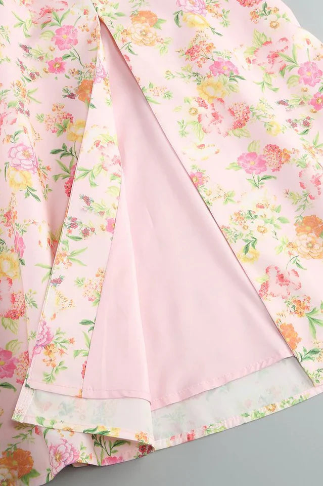 Clarabelle Pink Meadow Print Cotton Sundress
