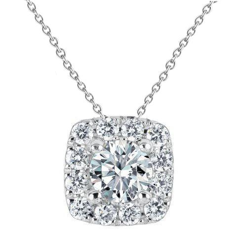 echte round diamant 1.6karaat hanger vooraanzicht