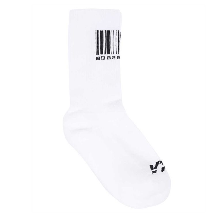 vetements Barcode Print Ankle Socks VL14SO100W 38675135 [P]