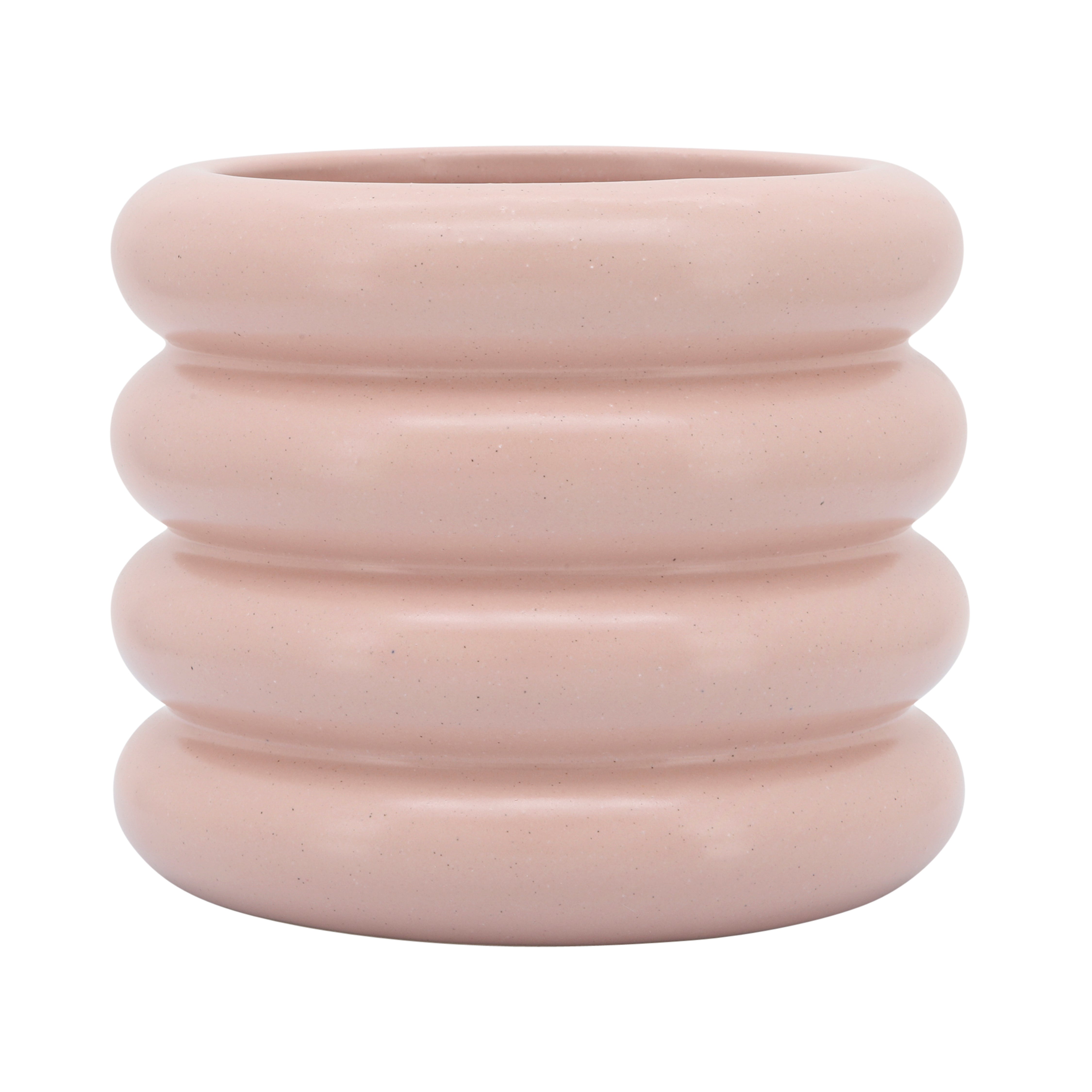CER, 8" BIBENDUM PLANTER, DUSTY ROSE