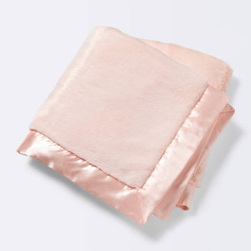 Solid Satin Edge Plush Blanket - Cloud Island Pink
