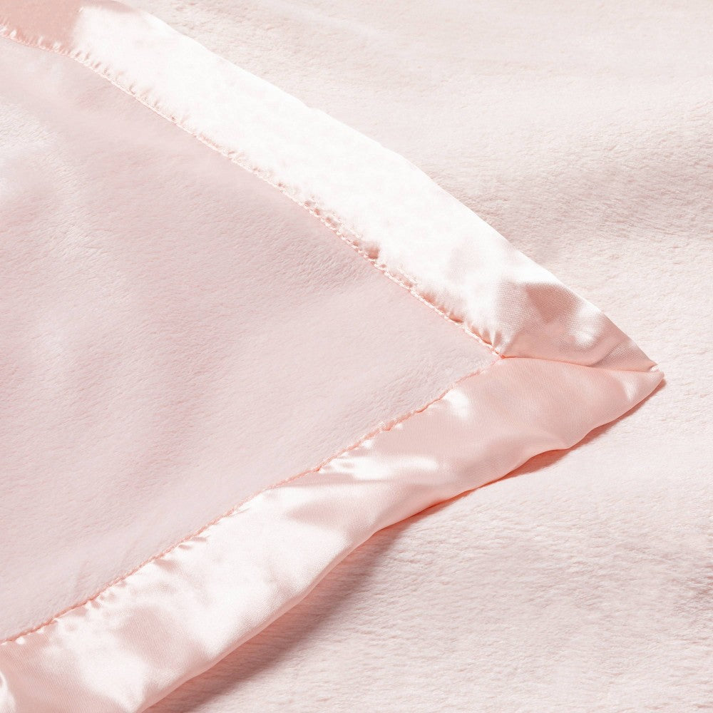 Solid Satin Edge Plush Blanket - Cloud Island Pink