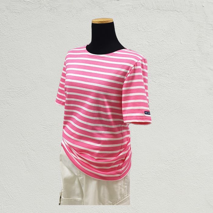 Saint James Levant Modern Short Sleeve T-Shirt/9863 NEON/NEIGE 138170540 [P]