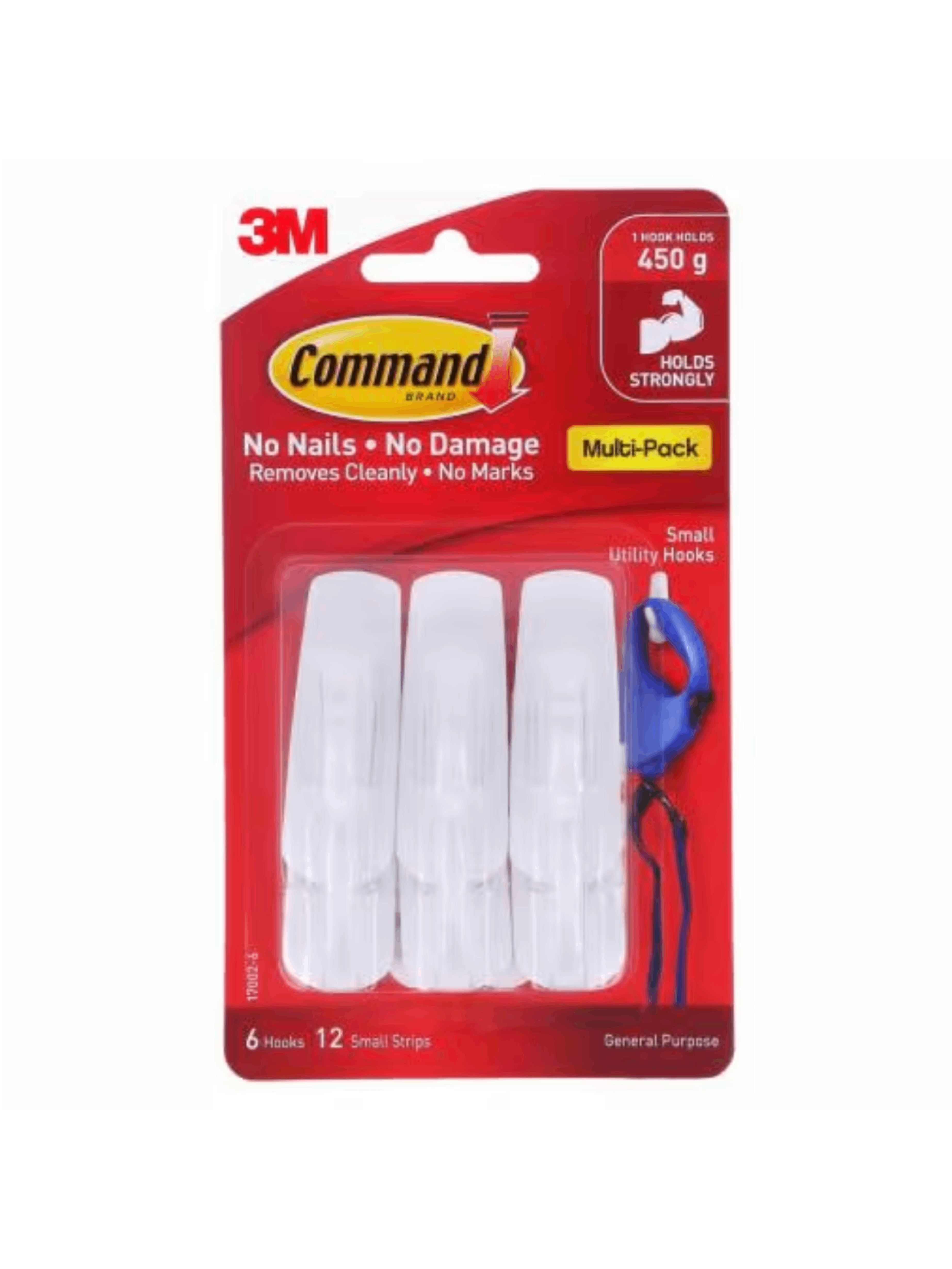 COMMAND SMALL UTILITY HOOK MULTIPACK (6HK&12ST)