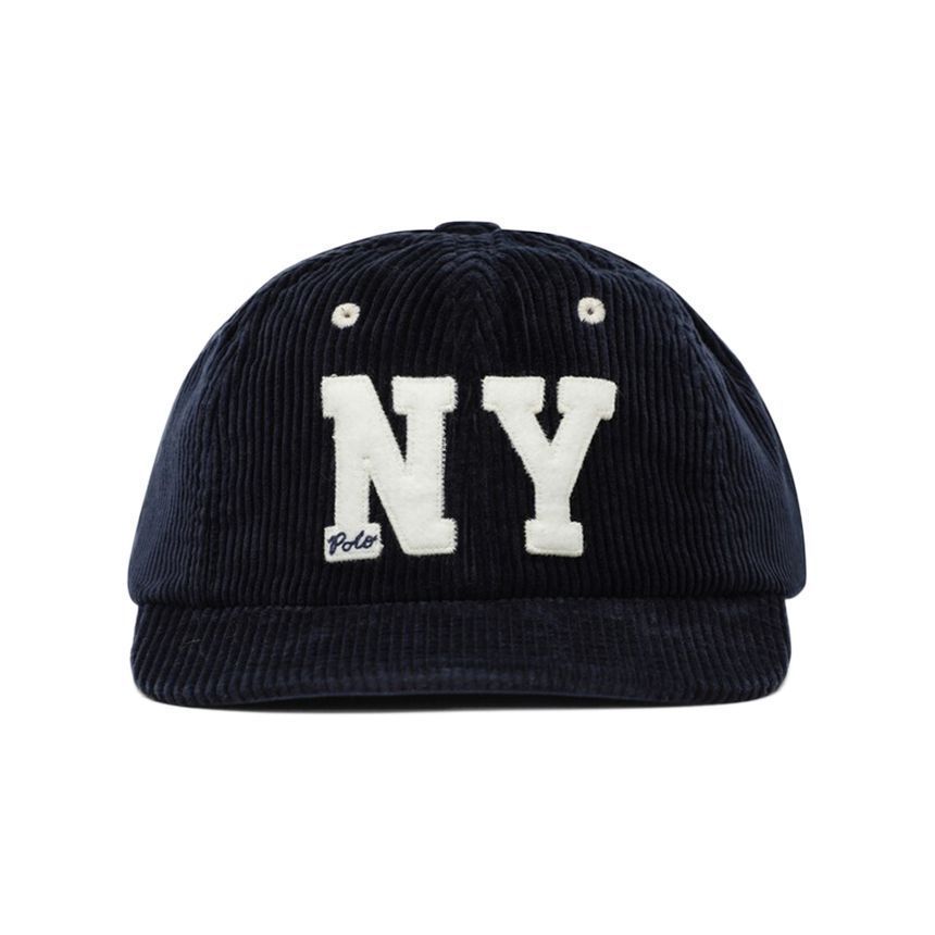 Polo Ralph Lauren 25FW NY Patch Corduroy Authentic Ball Cap Navy 710979197 001 150391999