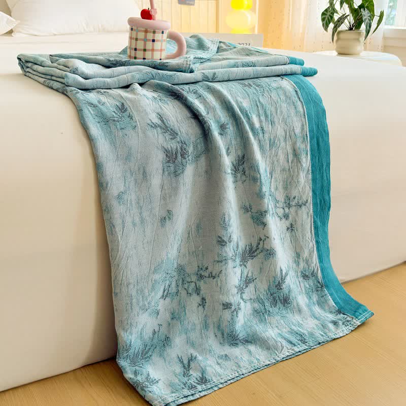 Künstlerische Sommerdecke aus Bambusfasern - Blau - 200cm x 230cm - image 0