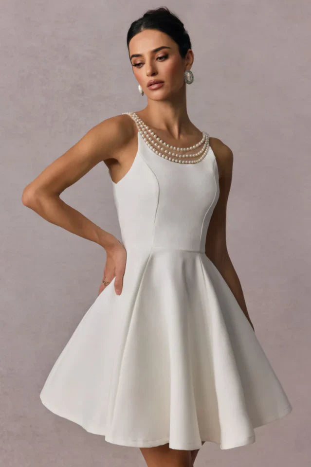 Esther Pearl Embelished Open Back Mini Dress