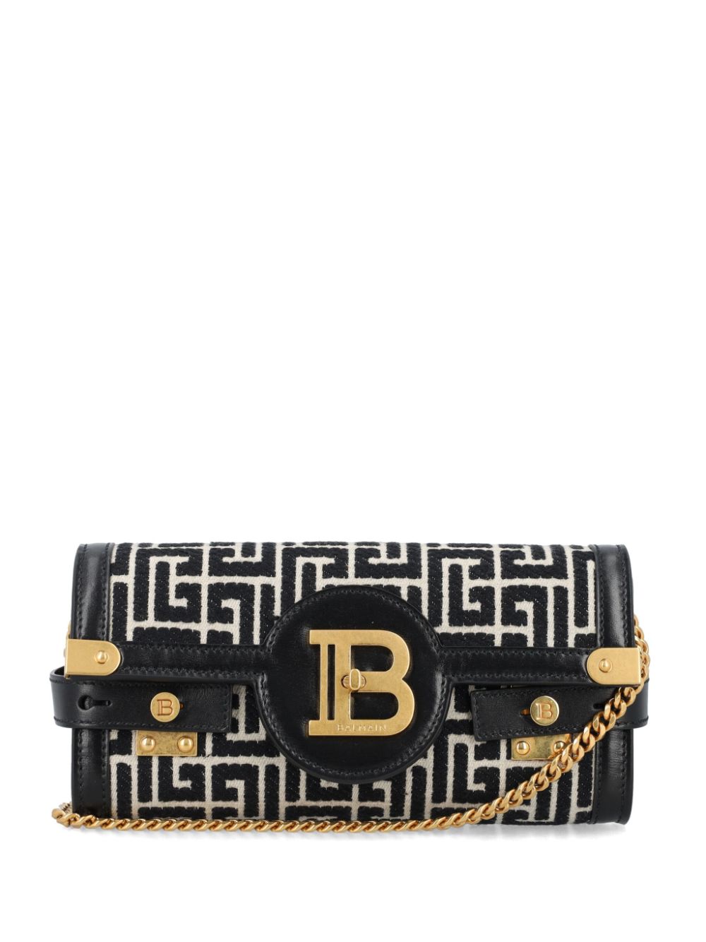 Balmain B Buzz 23 Monogram Leather Clutch